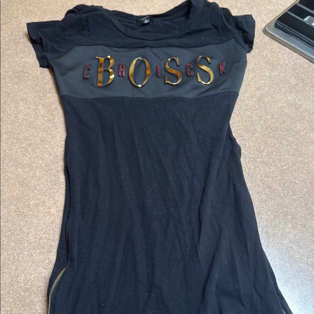 Boss Blue Fitted Embellished T-Shirt